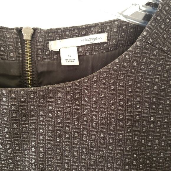 Halogen Jacquard Geometric Print Blouse Black Work Wear Women Small - Picture 6 of 8